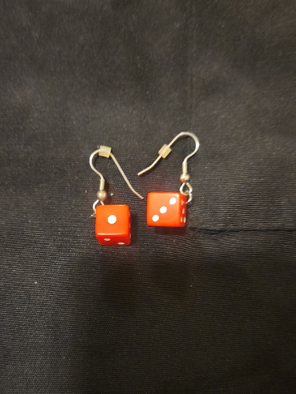 Source Unknown Red Dice Drop Earrings